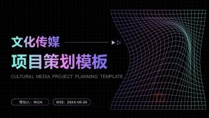 文化传媒项目策划模板PPT