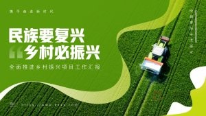绿色风乡村振兴项目工作汇报PPT模板