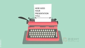 打字机剪贴画PPT模板