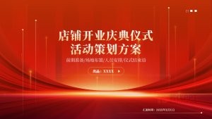 红色大气开业庆典仪式活动策划方案PPT模板