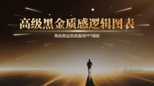 高级黑金质感逻辑架构图表PPT模板