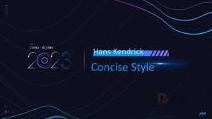 蓝紫色科技感动画英文PPT模板