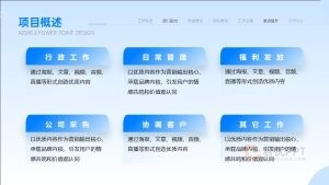 蓝色清新简约风工作总结汇报PPT模板