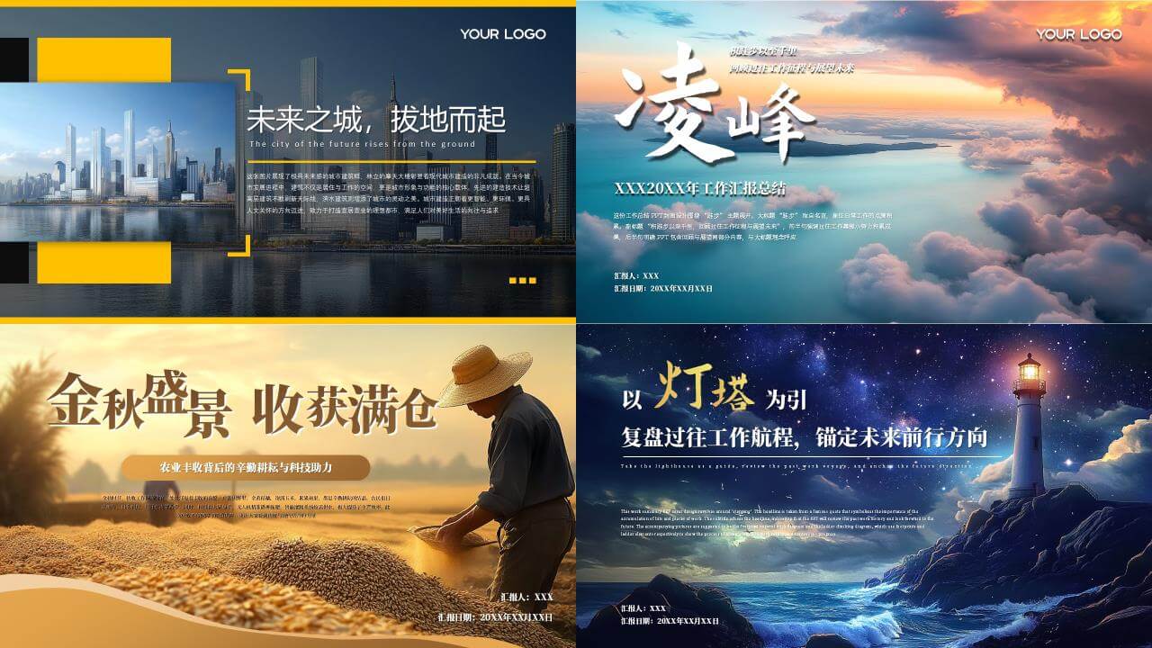 好看的多风格样式PPT封面设计模板