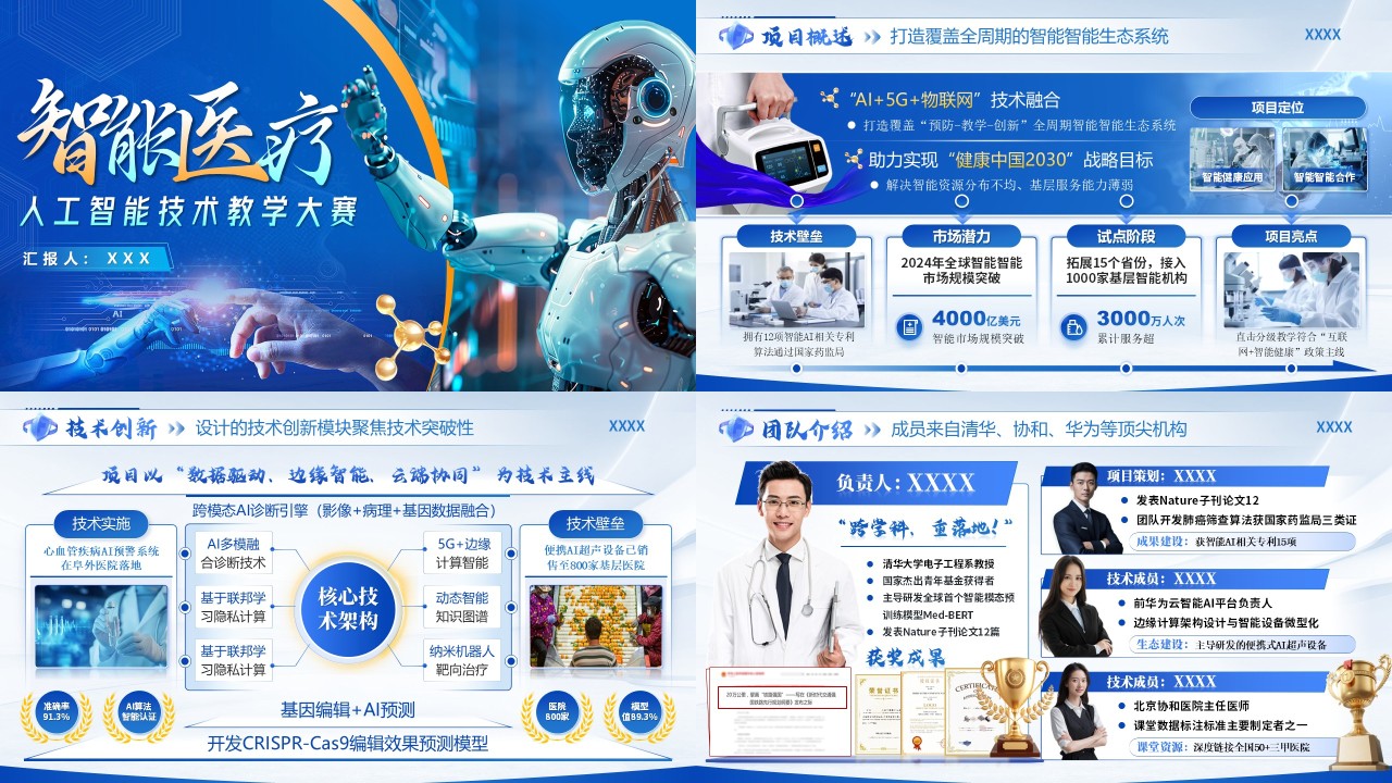 15页人工智能技术教学大赛ppt模板