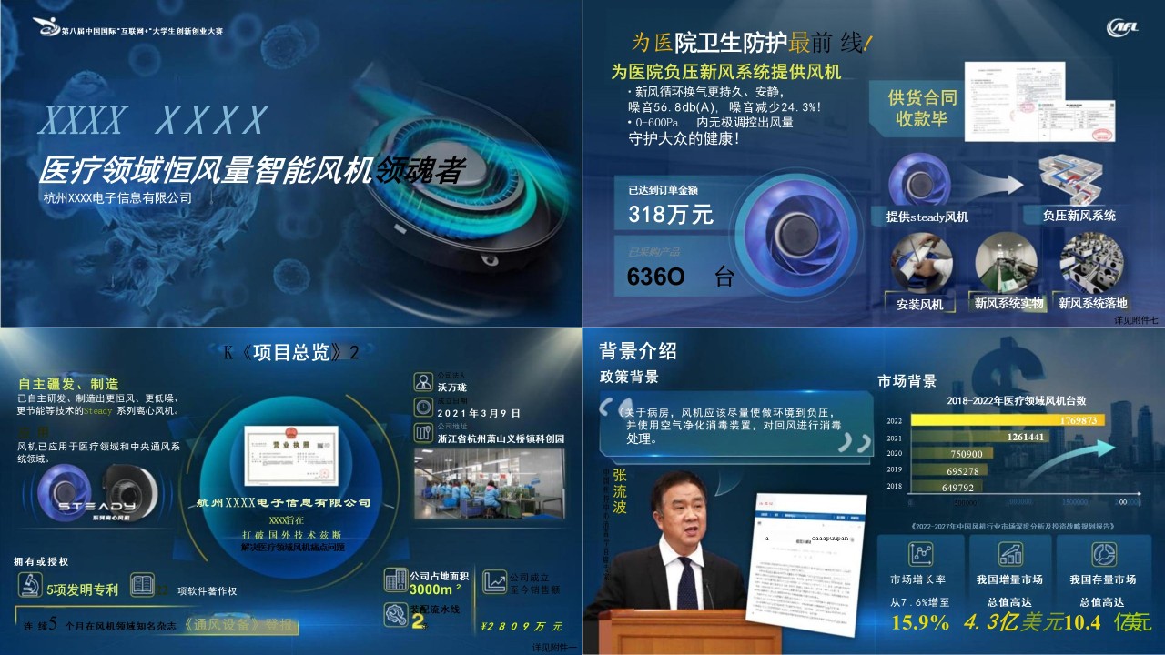 35页深蓝色医疗ppt模板大学生竞赛ppt
